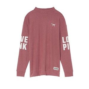 victoria’s secret pink stadium mock neck pullover